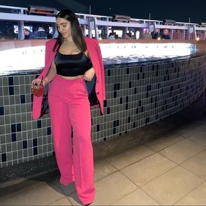 ZARA Pink Wide Leg Trousers